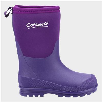 Hilly Neoprene Kids Purple Welly