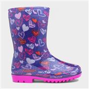 Sunny Kids Purple Love Hearts Welly (Click For Details)