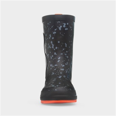 Boys Black and Red Dinosaur Welly
