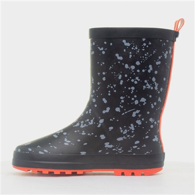 Boys Black and Red Dinosaur Welly