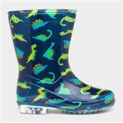 Kids Dinosaur Navy & Green Welly (Click For Details)