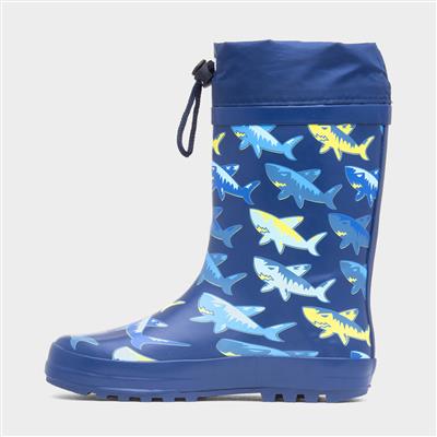 Thunder Boys Blue Rubber Shark Welly