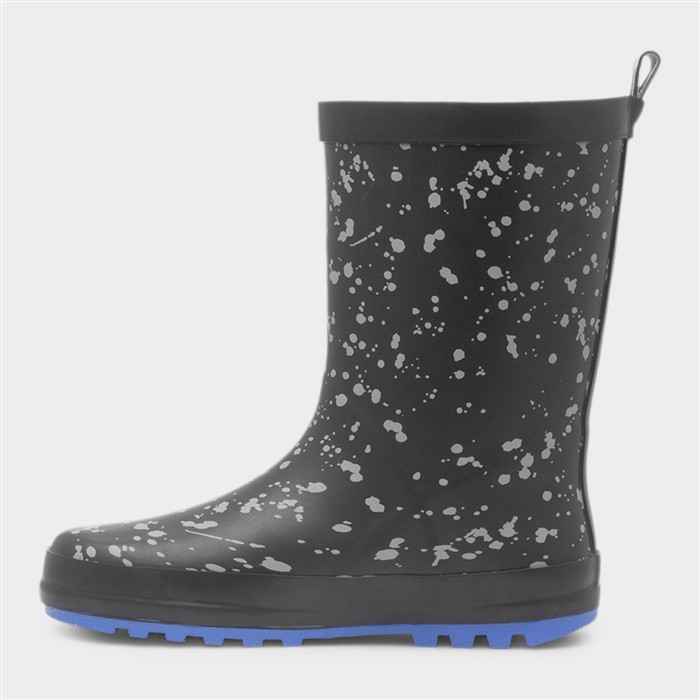 Boys Black Dinosaur Welly