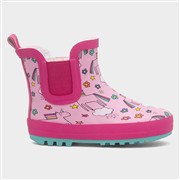 Girls Pink Warm Lined Ankle Welly (Click For Details)