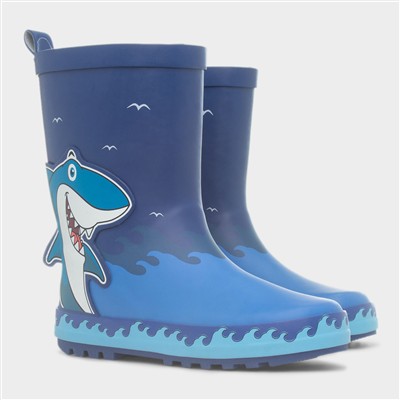 Kids Blue Shark Welly
