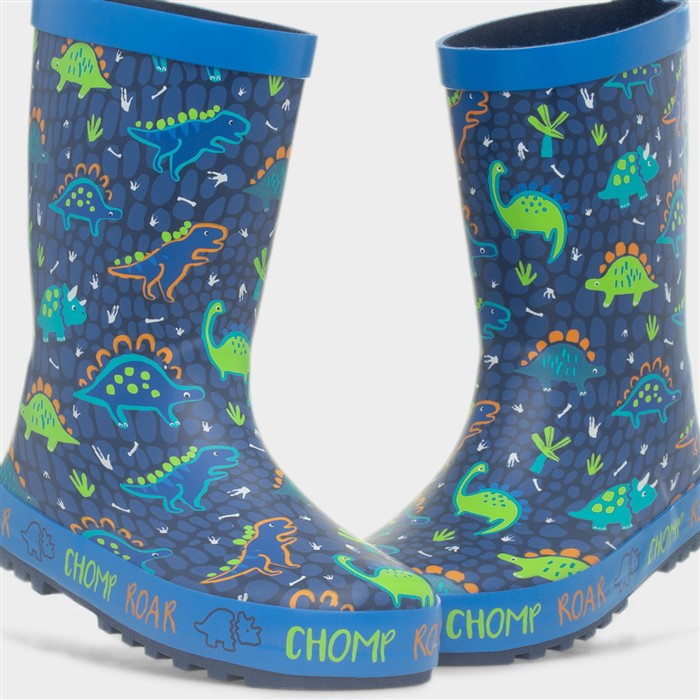 Kids Blue Dinosaur Welly
