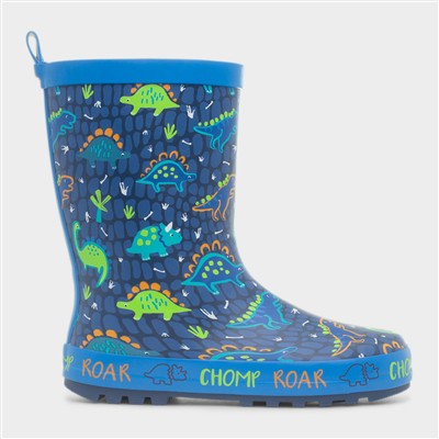 Kids Blue Dinosaur Welly