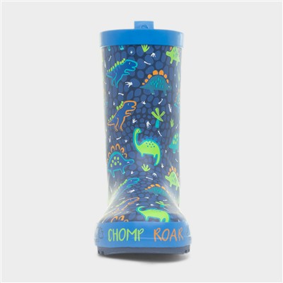 Kids Blue Dinosaur Welly