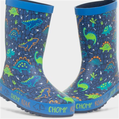 Kids Blue Dinosaur Welly