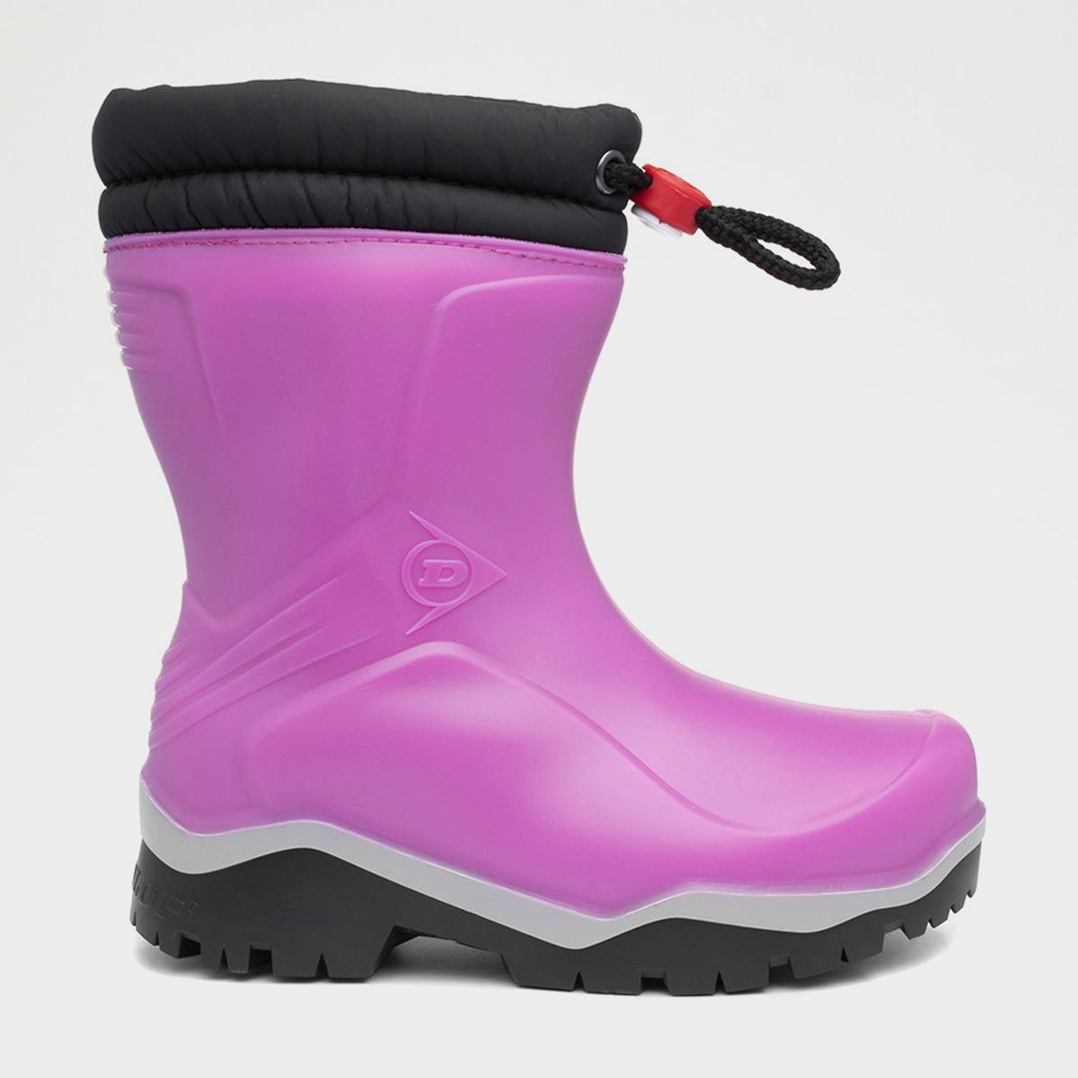 Size 10 Child UK Pink Dunlop Girls Pink Warm Lined Wellington Boot 