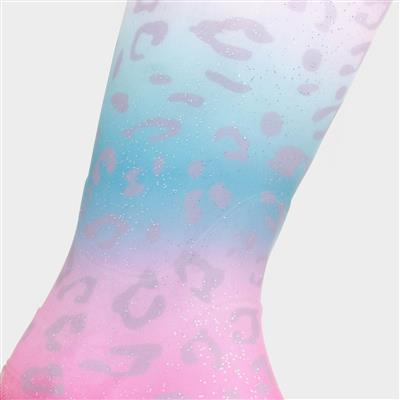 Dew Girl Multi Coloured Pastel Leopard Print Welly