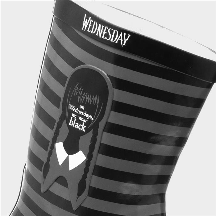 Kids Black & Grey Striped Welly