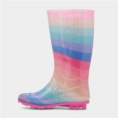 Girls Multi Glitter Welly