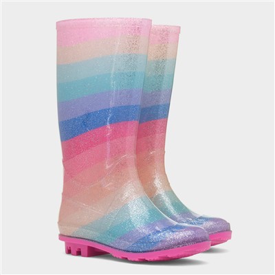 Girls Multi Glitter Welly