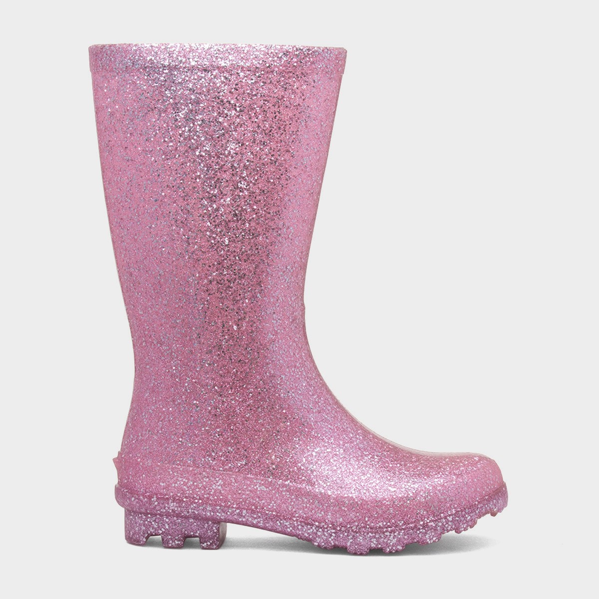 Girls Pink Glitter Welly