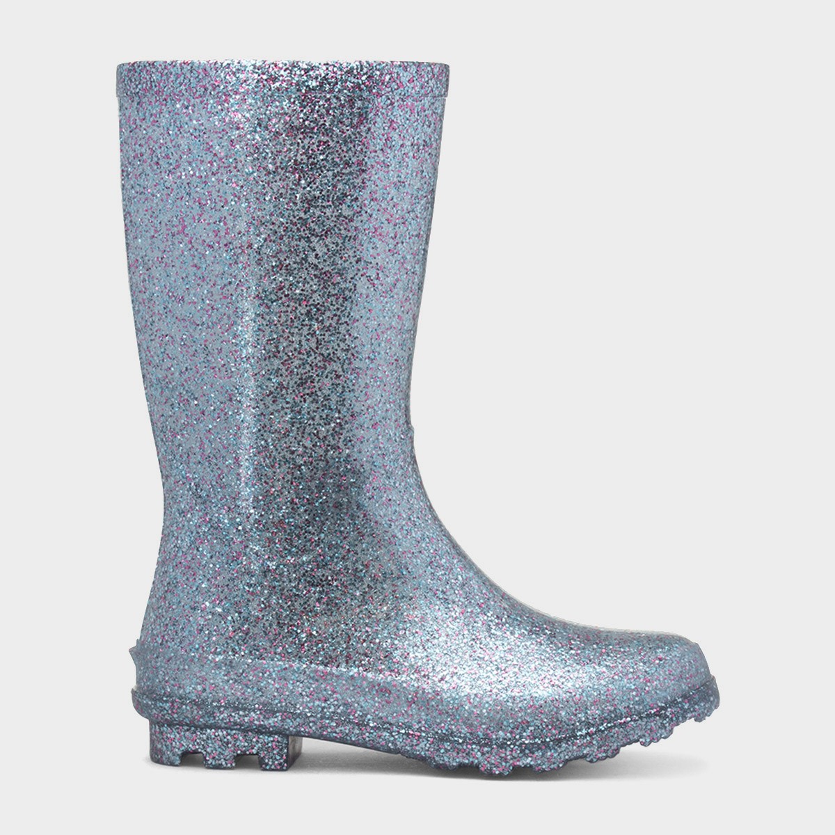 Girls Blue Glitter Welly