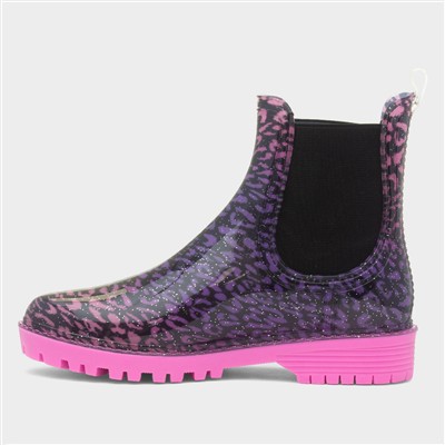 Stormy Girls Purple & Black Ankle Welly
