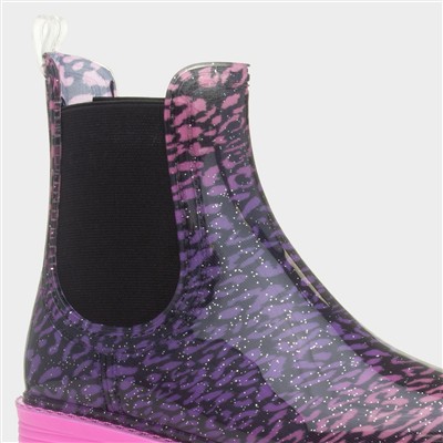 Stormy Girls Purple & Black Ankle Welly