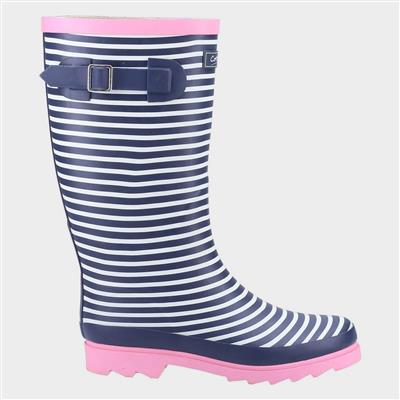 Chilson Womens Navy Stripe Welly