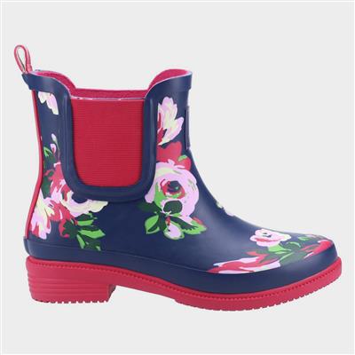 Minnie Womens Navy Floral Welly