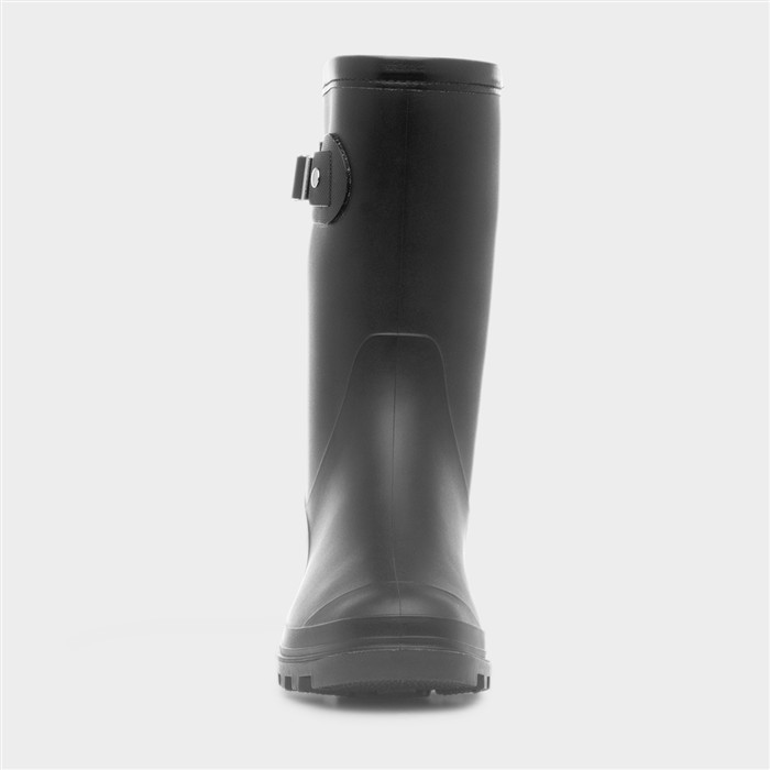 Festival Womens Black Buckle Welly