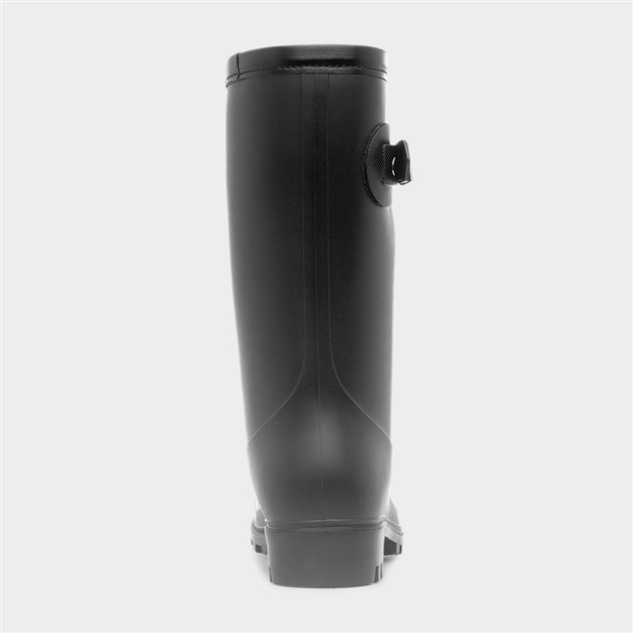 Festival Womens Black Buckle Welly