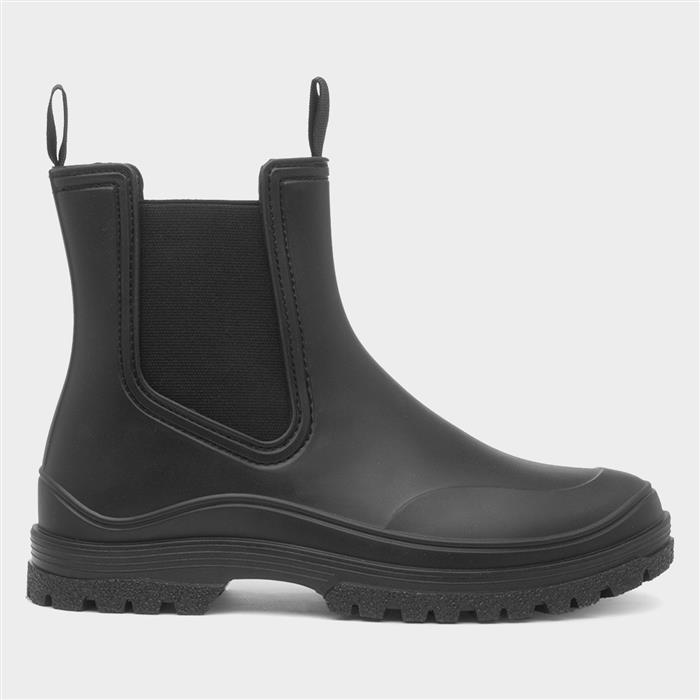 Womens Black Chelsea Ankle Welly