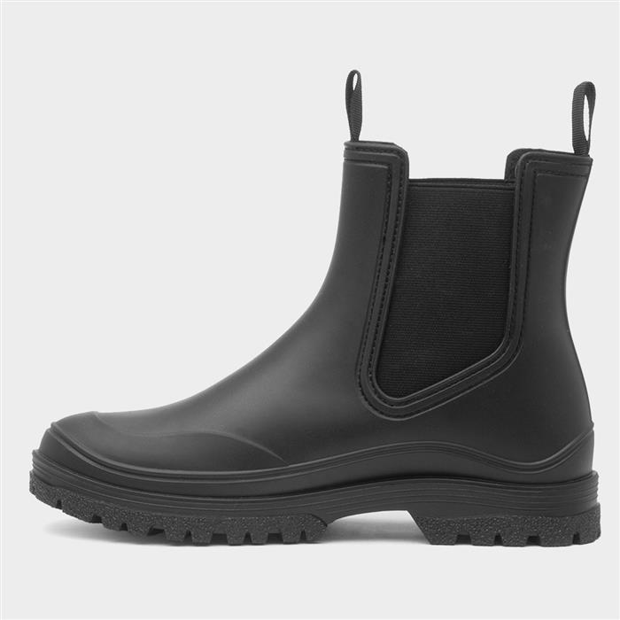 Womens Black Chelsea Ankle Welly
