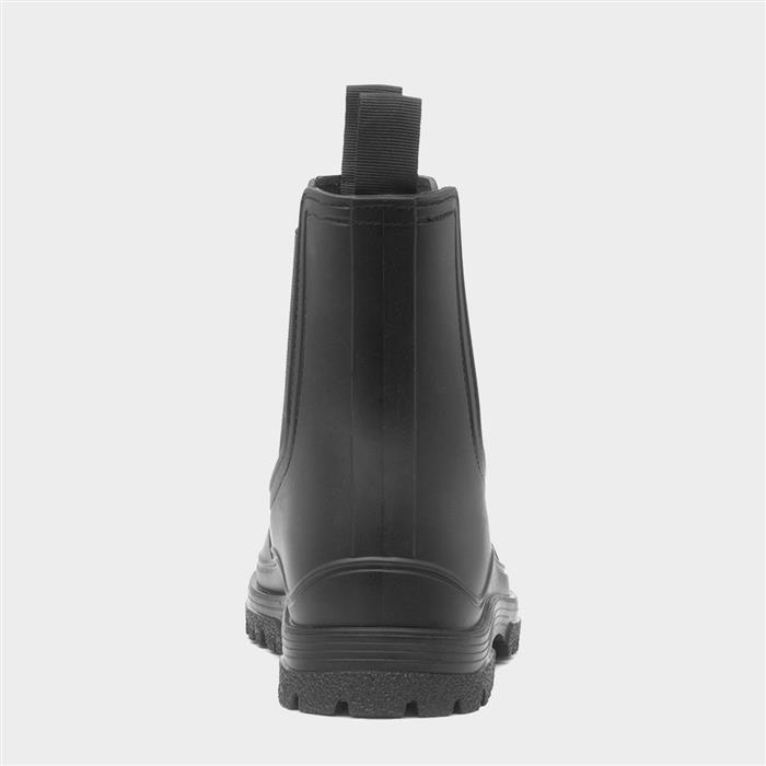 Womens Black Chelsea Ankle Welly