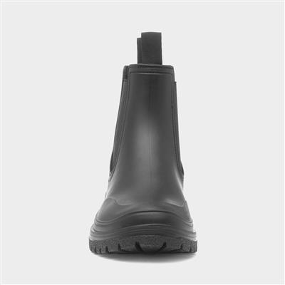 Womens Black Chelsea Ankle Welly