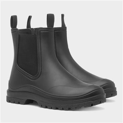 Womens Black Chelsea Ankle Welly