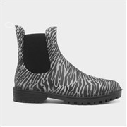 Lilley Gale Womens Black Zebra Print Chelsea Welly (Click For Details)
