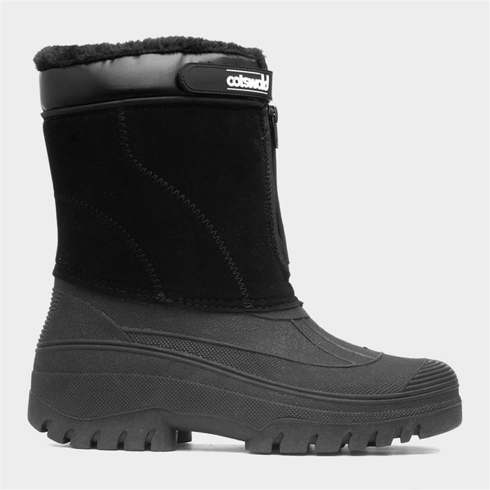 Venture Unisex Black Zip Up Snow Boots