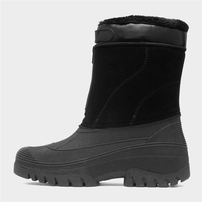 Venture Unisex Black Zip Up Snow Boots