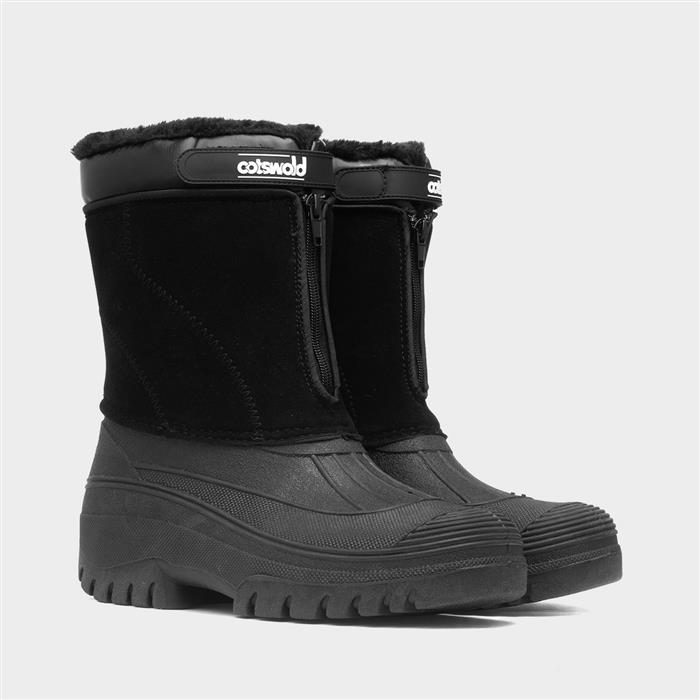 Venture Unisex Black Zip Up Snow Boots