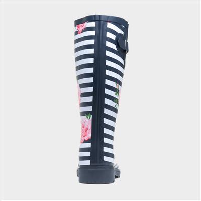 Elena Womens Stripy Floral Multi Welly