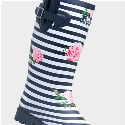Elena Womens Stripy Floral Multi Welly