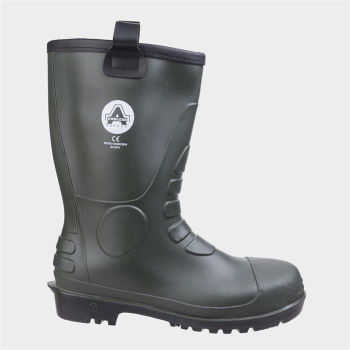 Amblers Safety FS97 Mens Steel S5 Rigger Safety Waterproof Wellington Boot Green 