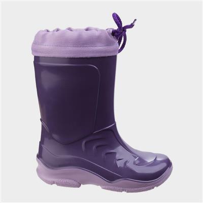 Kids Splash Slip on Welly in Purple
