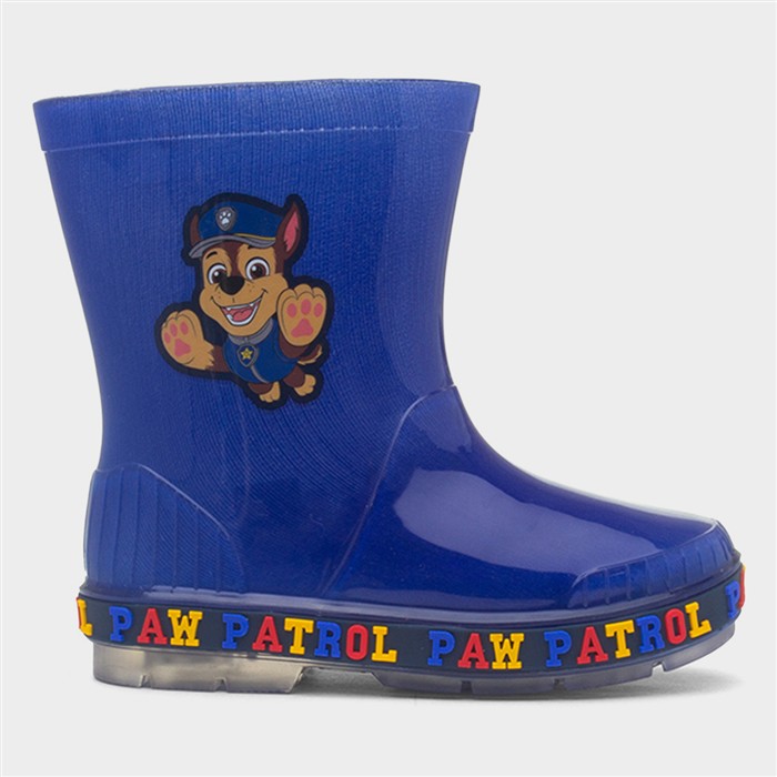 Paw Patrol Oli Kids Blue PVC Light Up Welly-79909 shoezone