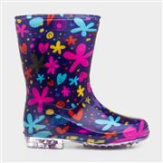 Kids Multi Coloured Flower Print Welly (Click For Details)