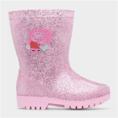 Cutesis Kids Pink Glitter Welly