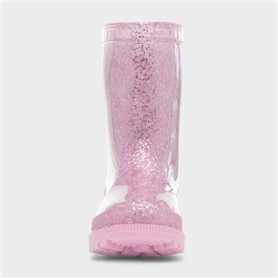 Cutesis Kids Pink Glitter Welly