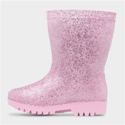 Cutesis Kids Pink Glitter Welly