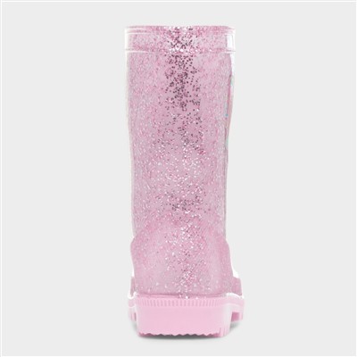 Cutesis Kids Pink Glitter Welly