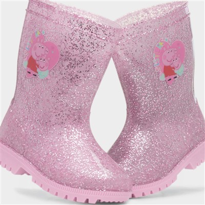 Cutesis Kids Pink Glitter Welly