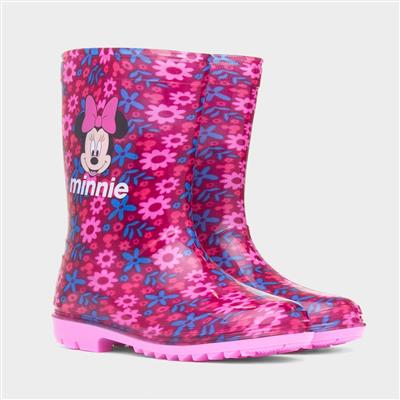 Kids Fuchsia Floral Welly