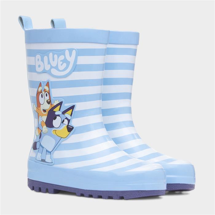 Kids Blue Stripe Welly
