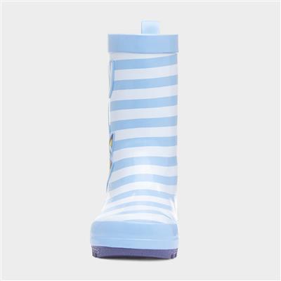 Kids Blue Stripe Welly