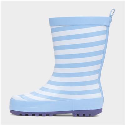 Kids Blue Stripe Welly